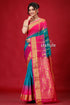 Pantone Pink and Green Kanjivaram Silk Saree-Craftyle