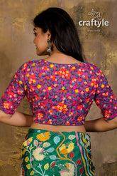 Parsi Work Embroidered Pure Cotton Blouse - Craftyle