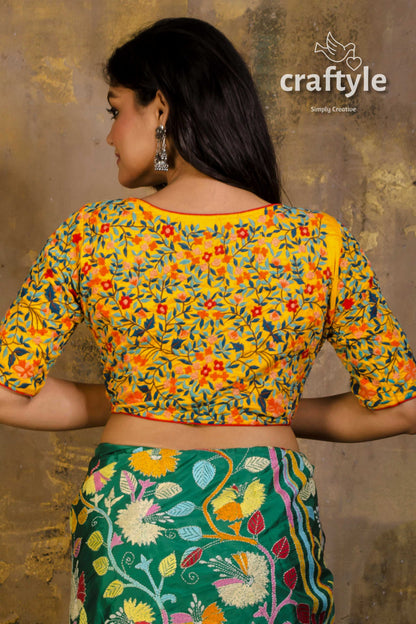 Parsi Work Embroidered Pure Cotton Blouse - Craftyle