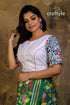 Parsi work embroidered pure cotton blouse woman’s white blouse floral sleeves 1