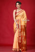 Persian orange bomkai silk saree with zari edging woman peach-colored saree 1