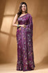 Plum purple multicolor ethnic hand kantha work silk saree rich purple silk saree adorned 1