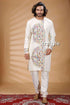Porcelain white kantha stitch cotton kurta for men cream-colored men’s intricate multicolored 1