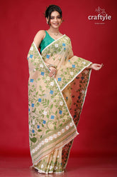 Rodeo Dust Jamdani Weave Saree-Craftyle