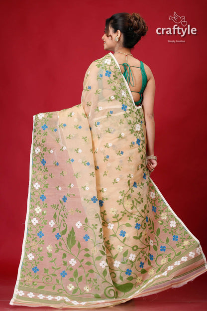 Rodeo Dust Jamdani Weave Saree-Craftyle
