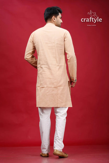 Rodeo dust multithread kantha stitched cotton mens kurta 5