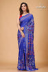 Royal Blue Floral Theme Ethnic Silk Kantha Saree-Craftyle