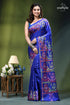 Royal blue multi-thread gujrati stitch premium kantha silk saree vibrant royal blue silk saree 1