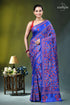 Royal blue silk kantha stitch saree with red thread floral design vibrant royal blue saree intricate 1