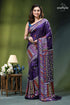 Russian violet multicolor thread kutch work silk saree - mirror purple sari intricate multicolored embroidery 1