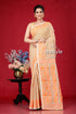 Shadow green and orange elegant jamdani saree for women woman beige orange saree 1