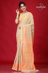 Shadow Green Bengal Handloom Soft Jamdani Saree-Craftyle