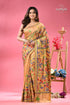 Sorrell brown flower motif handmade silk kantha saree woman beige silk saree colorful 1