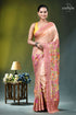 Summer melon floral hand kantha embroidery batik silk saree peach-colored silk saree intricate floral 1