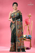 Timber green multi thread beautiful silk kantha saree woman dark green saree colorful 1