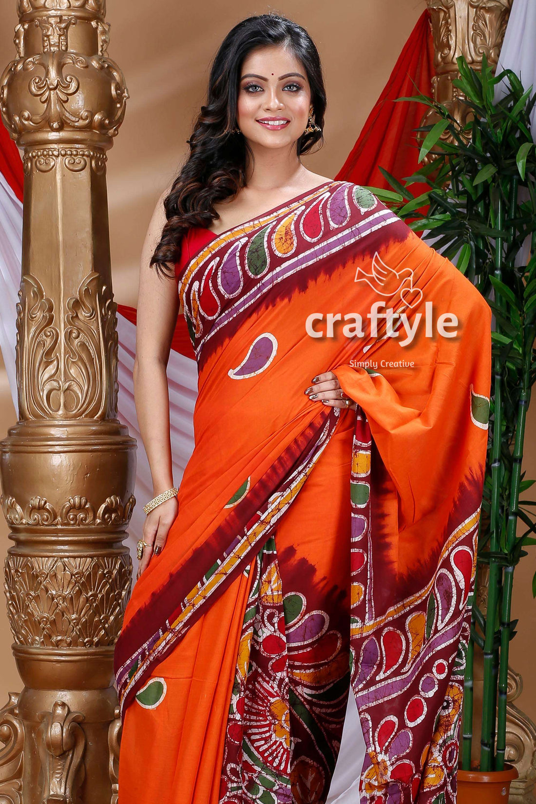 Timeless Hand Batik Cotton Saree-Craftyle