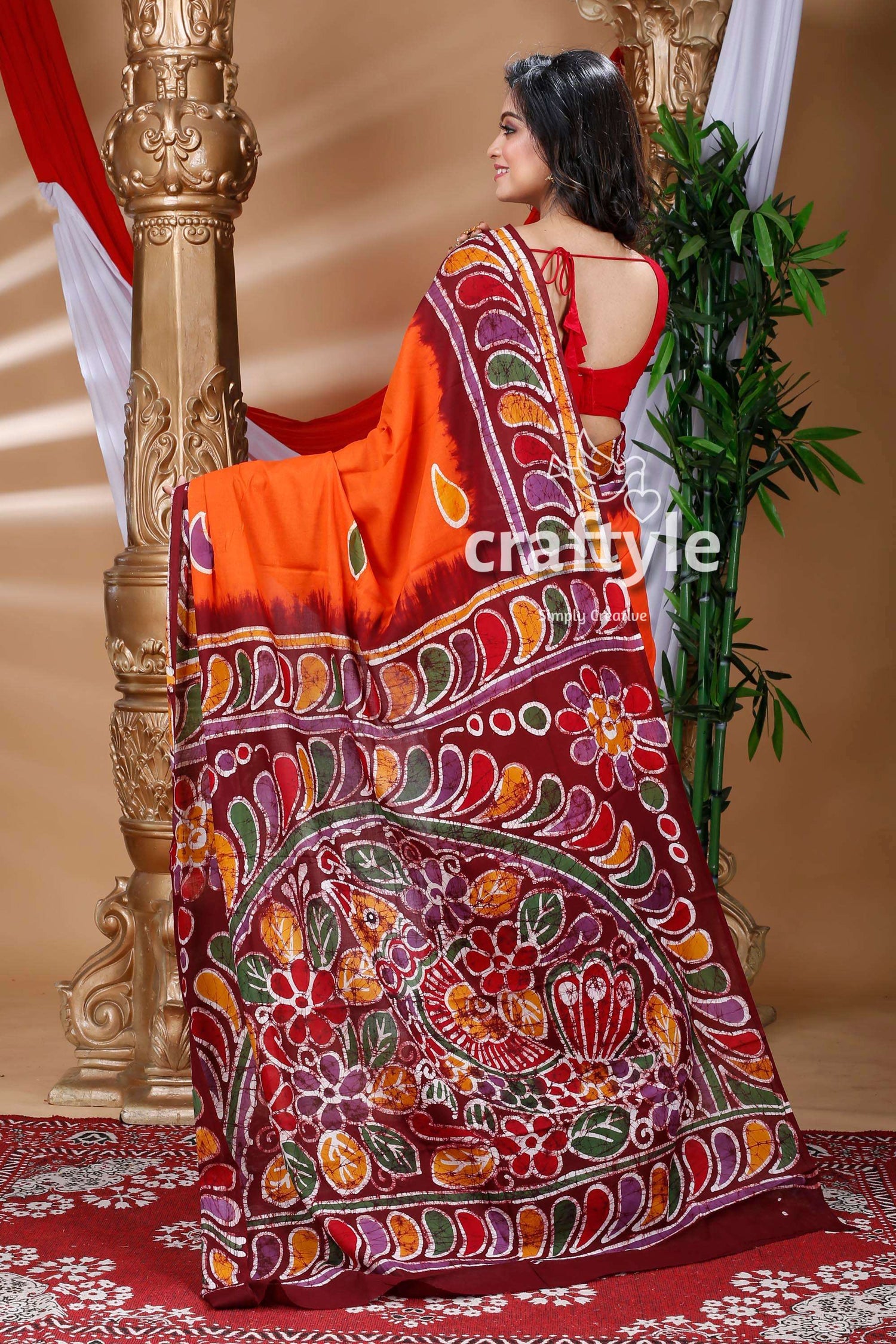 Timeless Hand Batik Cotton Saree-Craftyle