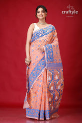 Tonys Pink Exclusive Handloom Jamdani Sari-Craftyle