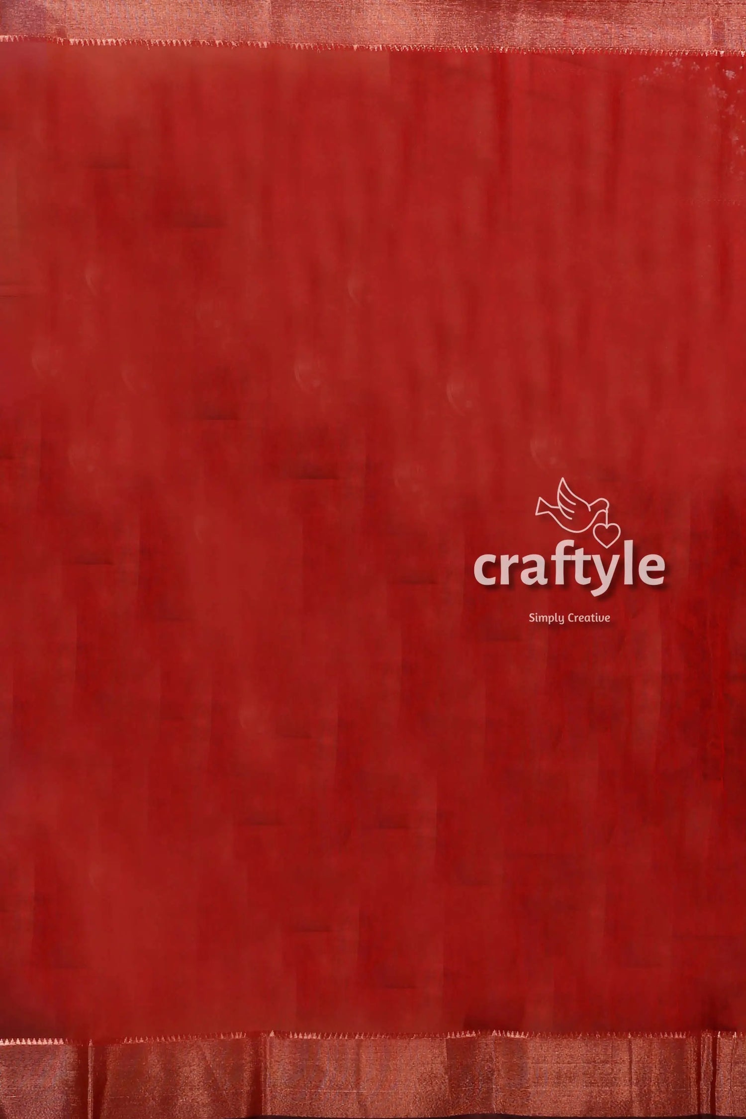 Vivid burgundy zari work handloom saree - intricate design red fabric metallic border 6