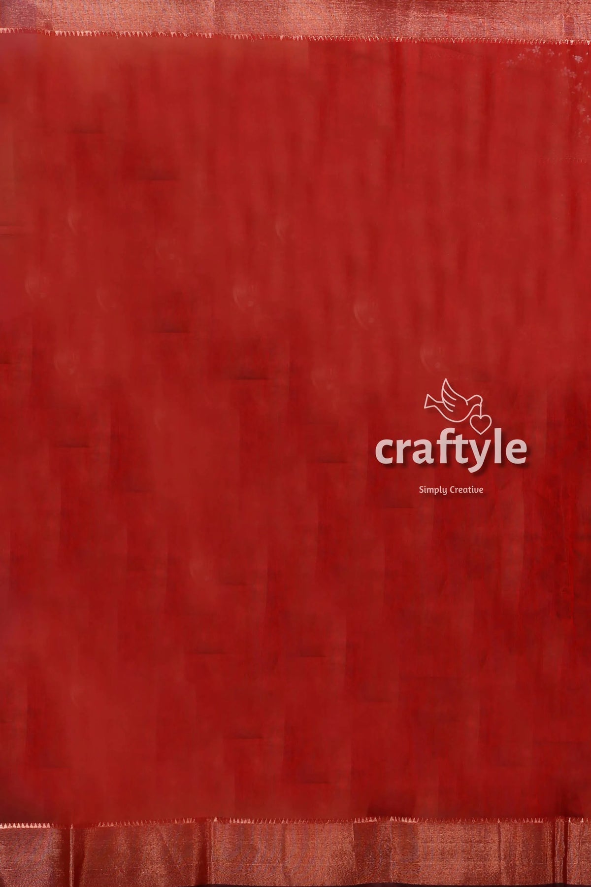 Vivid burgundy zari work handloom saree - intricate design red fabric metallic border 6