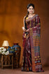 Wine berry ethnic motif handcrafted silk gujrati stitch saree maroon silk saree adorned intricate 1