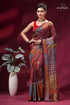 Wine berry multi-thread hand kutch embroidery silk saree - mirror detailing maroon silk saree intricate geometric 1