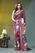 Wine purple exquisite swan motif hand embroidery silk kantha saree vibrant purple saree intricate colorful 1