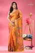 Yellow orange dualtone gujrati stitch saree woman vibrant orange saree intricate 1