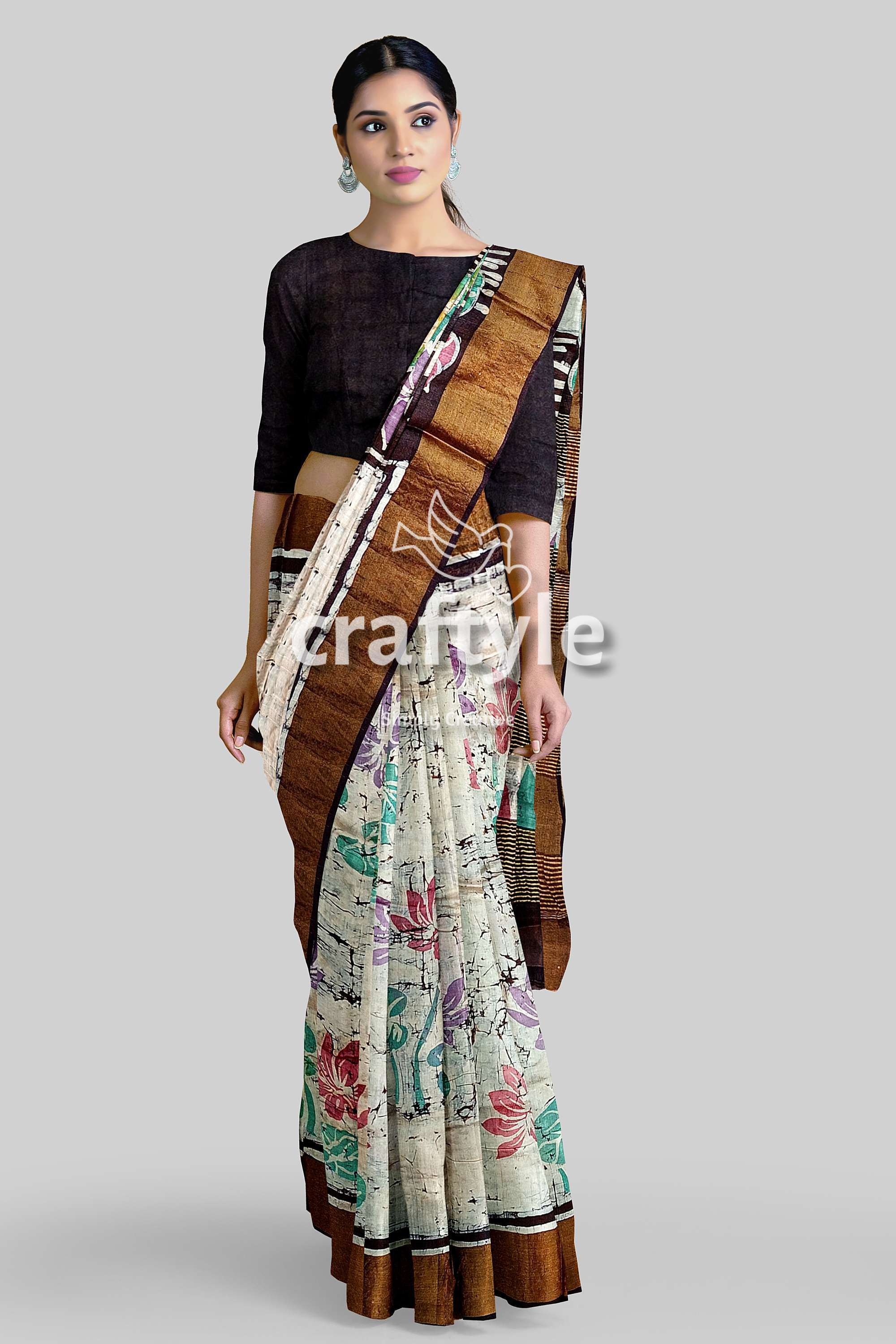 hand-batik-tussar-silk-saree-66